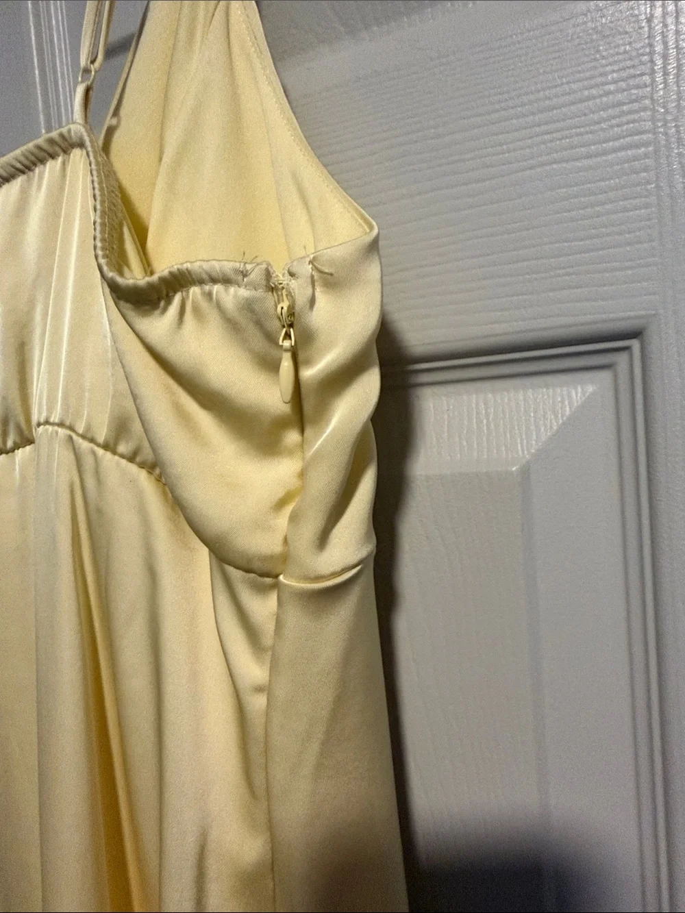 wild fable Pale Yellow Ruffle Slip Midi Dress, (SOLD) - Picture 7 of 7